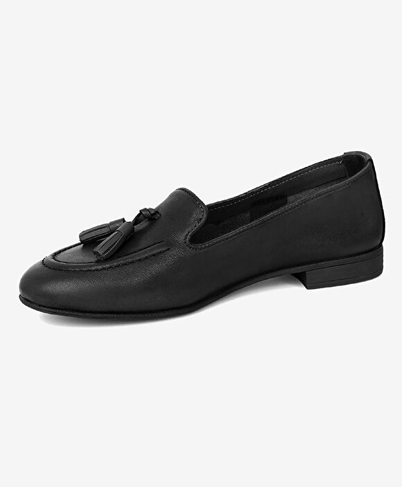 Kadın Siyah Hakiki Deri Loafer Ayakkabı