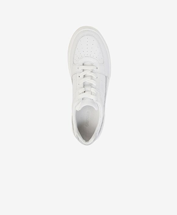 Kadın Beyaz Gümüş Hakiki Deri Sneaker Ayakkabı