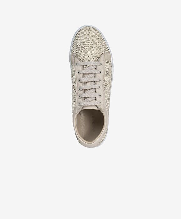 Kadın Bej Hakiki Deri Sneaker Ayakkabı