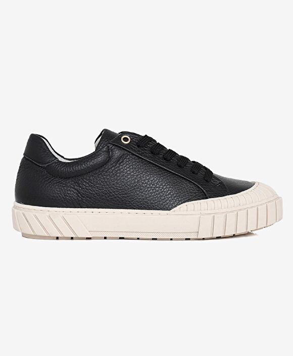 Kadın Siyah Hakiki Deri Sneaker Ayakkabı