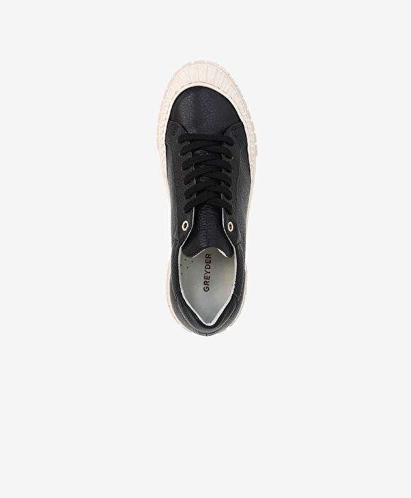 Kadın Siyah Hakiki Deri Sneaker Ayakkabı