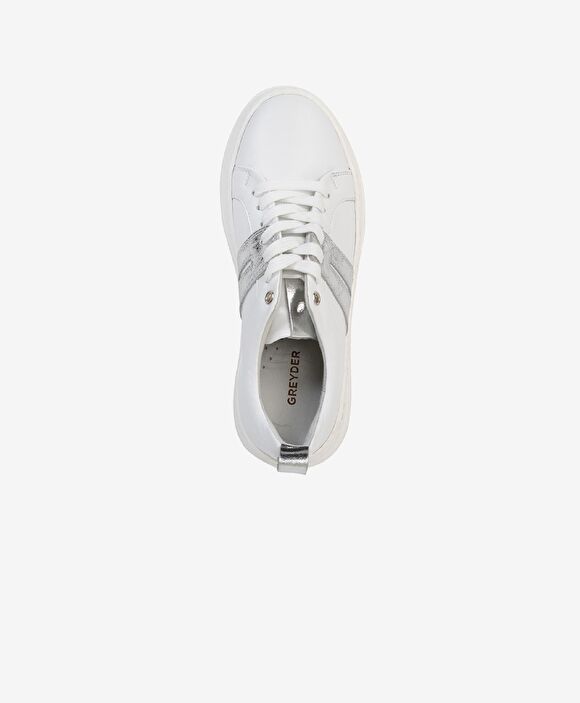 Kadın Beyaz Hakiki Deri Sneaker Ayakkabı