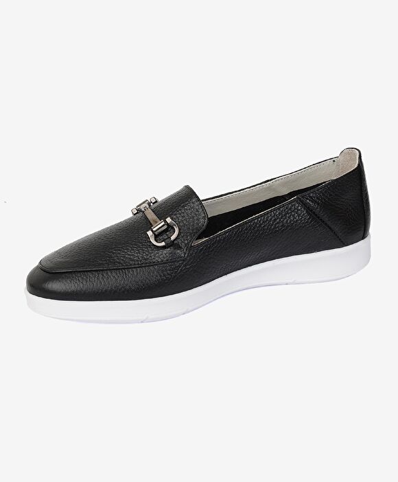Kadın Siyah Hakiki Deri Loafer Ayakkabı