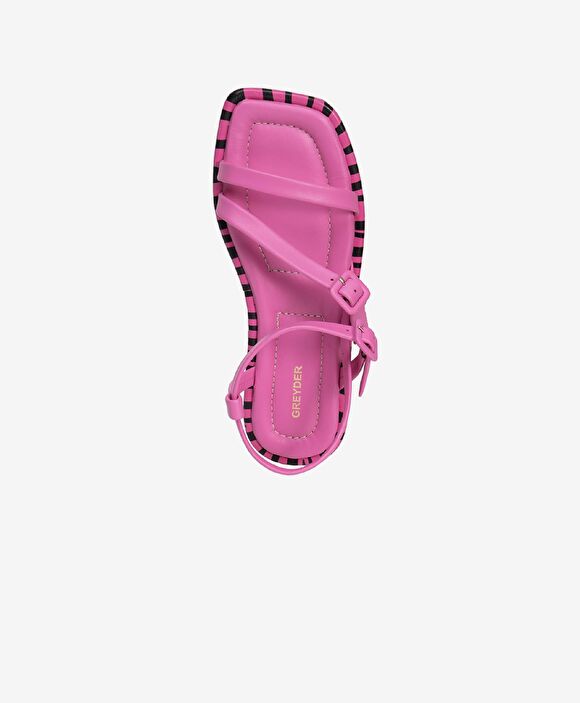 Kadın Pembe Hakiki Deri Sandalet