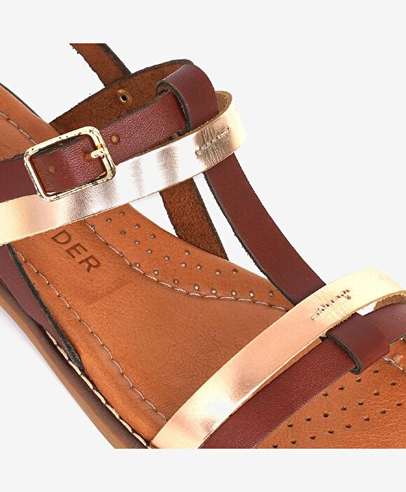 Kız Çocuk Kahverengi Hakiki Deri Sandalet