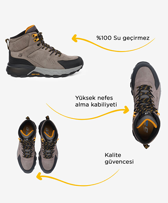 Erkek Koyu Gri Su Geçirmez Outdoor Bot