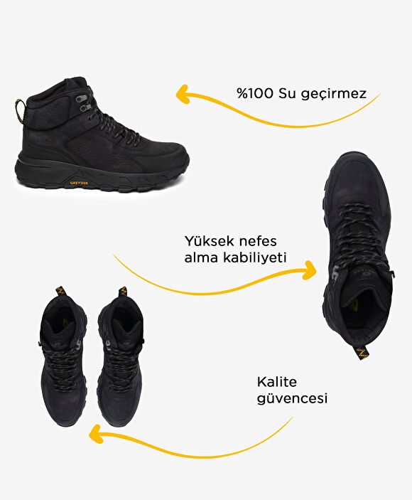 Erkek Siyah Su Geçirmez Outdoor Bot
