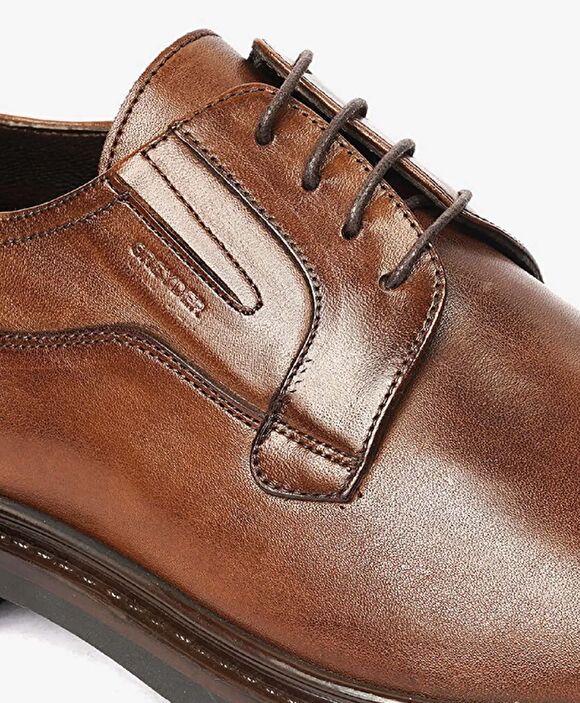 Erkek Kahverengi Hakiki Deri Termo Taban Klasik Ayakkabı