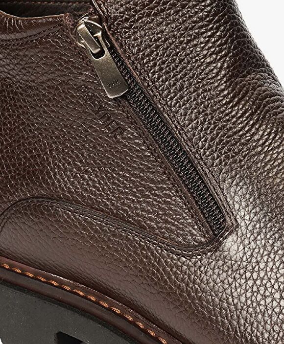 Erkek Kahverengi Hakiki Deri Klasik Bot