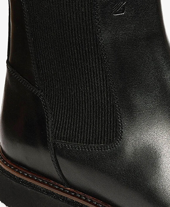 Erkek Siyah Hakiki Deri Chelsea Bot