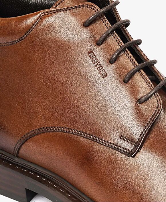 Erkek Kahverengi Hakiki Deri Termo Taban Klasik Bot