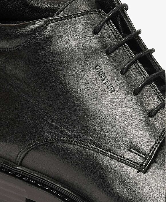 Erkek Siyah Hakiki Deri Klasik Bot