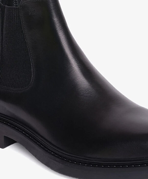 Erkek Siyah Hakiki Deri Chelsea Bot