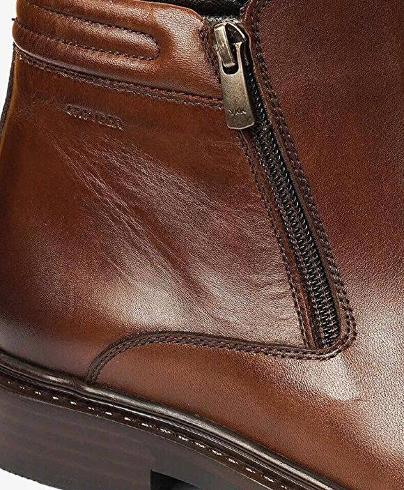 Erkek Kahverengi Hakiki Deri Termo Taban Klasik Bot