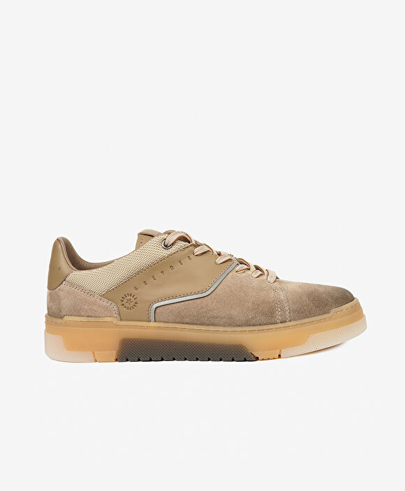 Erkek Vizon Hakiki Deri Sneaker Ayakkabı