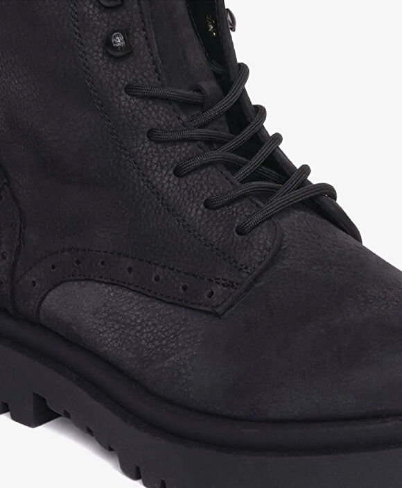 Erkek Siyah Hakiki Deri Klasik Bot