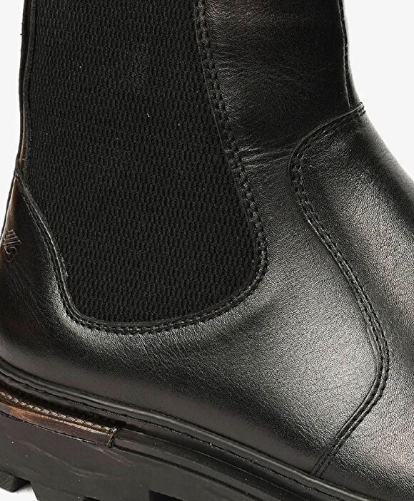 Erkek Siyah Hakiki Deri Chelsea Bot