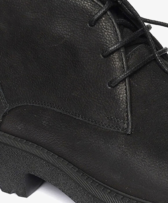 Erkek Siyah Nubuk Hakiki Deri Casual Bot