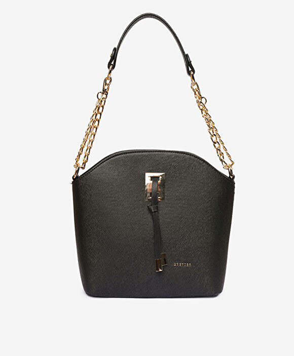 Kadın Siyah 3 Bölmeli Omuz Çantası