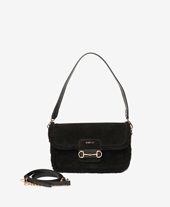 Kadın Siyah Mıknatıslı Omuz Çantası