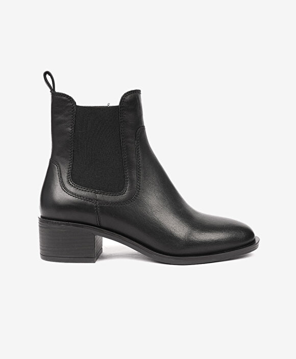 Kadın Siyah Hakiki Deri Topuklu Chelsea Bot