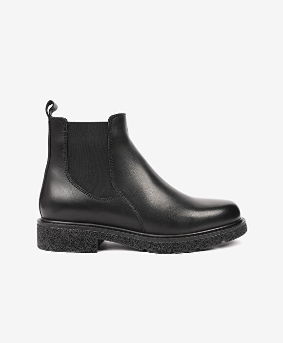 Kadın Siyah Hakiki Deri Chelsea Bot