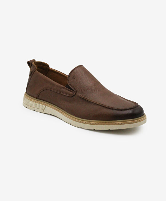 Erkek Taba Hakiki Deri Casual  Ayakkabı