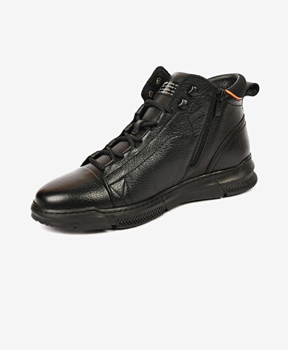 Erkek Siyah Hakiki Deri Casual Bot