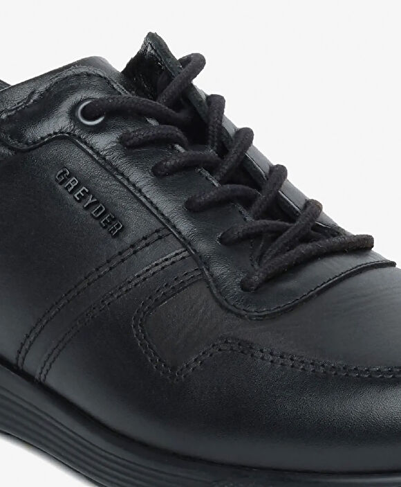 Erkek Mat Siyah Hakiki Deri Comfort Ayakkabı