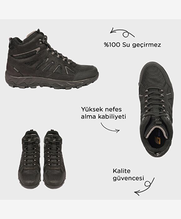 Erkek Siyah Füme Su Geçirmez Outdoor Bot
