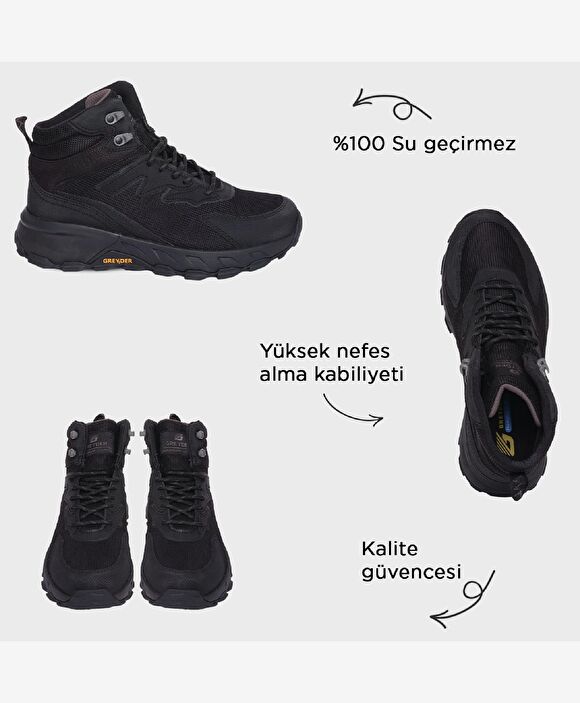 Erkek Siyah Su Geçirmez Outdoor Bot