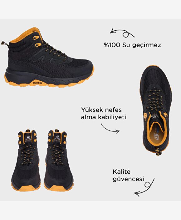 Erkek Siyah Sarı Su Geçirmez Outdoor Bot