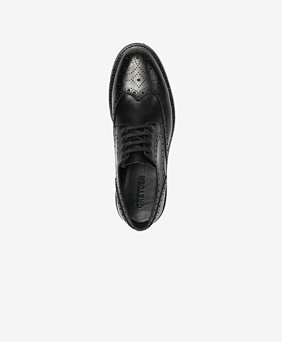 Erkek Siyah Hakiki Deri Klasik Ayakkabı