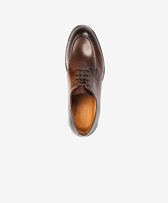 Erkek Kahverengi Hakiki Deri Klasik Ayakkabı
