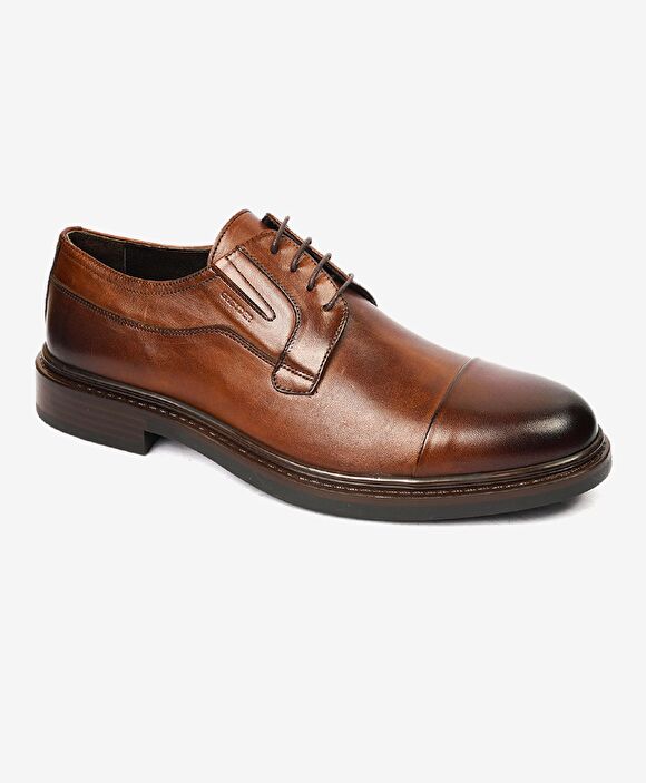 Erkek Kahverengi Hakiki Deri Termo Taban Klasik Ayakkabı