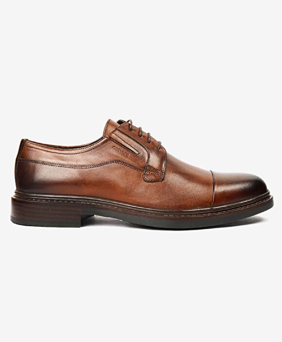 Erkek Kahverengi Hakiki Deri Termo Taban Klasik Ayakkabı