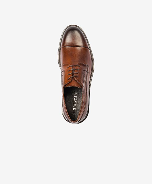 Erkek Kahverengi Hakiki Deri Termo Taban Klasik Ayakkabı