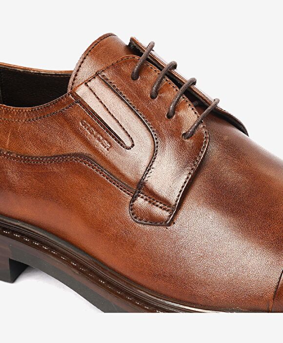 Erkek Kahverengi Hakiki Deri Termo Taban Klasik Ayakkabı