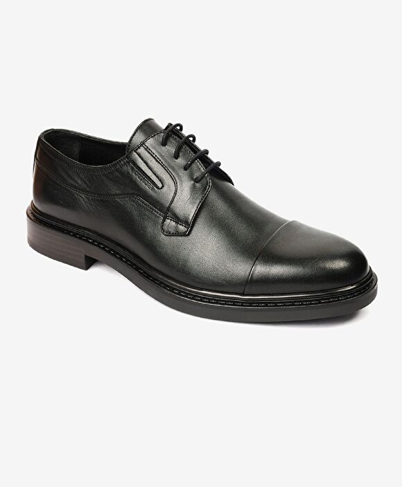 Erkek Siyah Hakiki Deri Klasik Ayakkabı