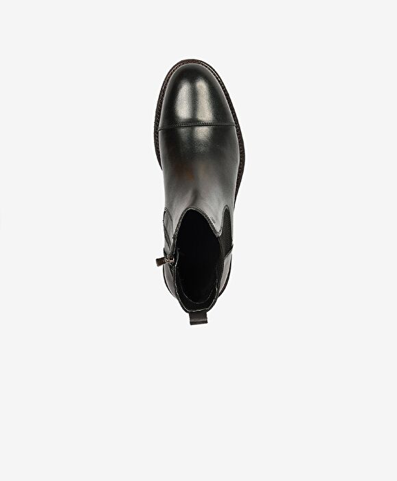 Erkek Siyah Hakiki Deri Chelsea Bot