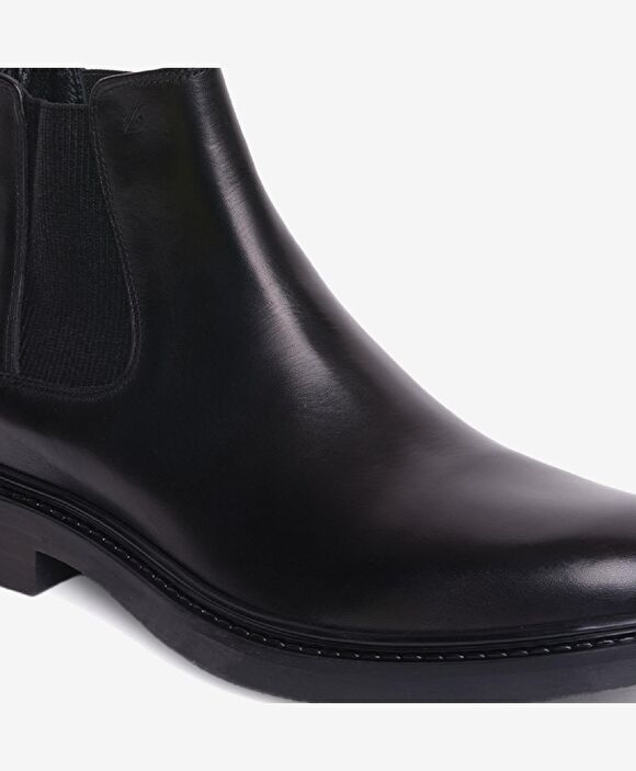 Erkek Siyah Hakiki Deri Chelsea Bot