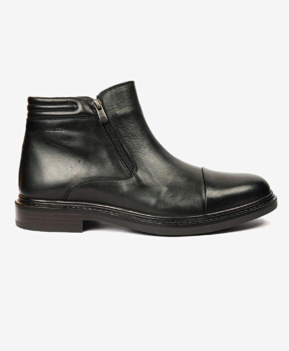 Erkek Siyah Hakiki Deri Klasik Bot