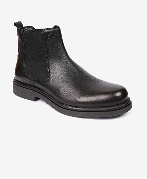 Erkek Siyah Hakiki Deri Chelsea Bot