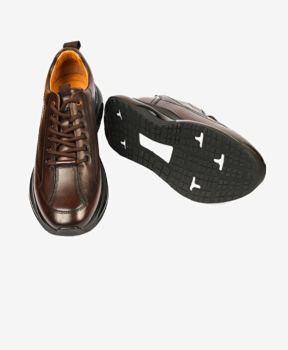 Erkek Kahverengi Hakiki Deri Spor Ayakkabı