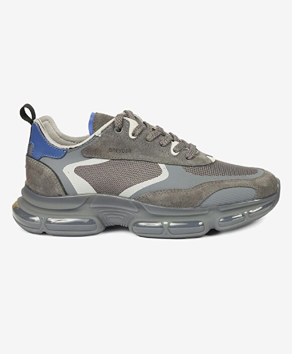 Erkek Koyu Gri Hakiki Deri Sneaker Ayakkabı