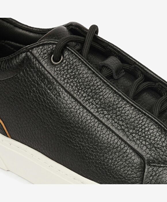 Erkek Siyah Hakiki Deri Sneaker Ayakkabı