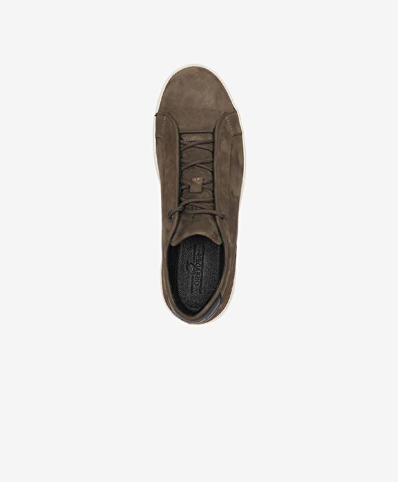 Erkek Duman Hakiki Deri Sneaker Ayakkabı