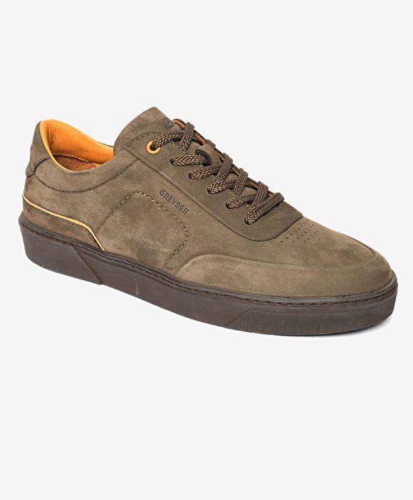 Erkek Duman Hakiki Deri Sneaker Ayakkabı