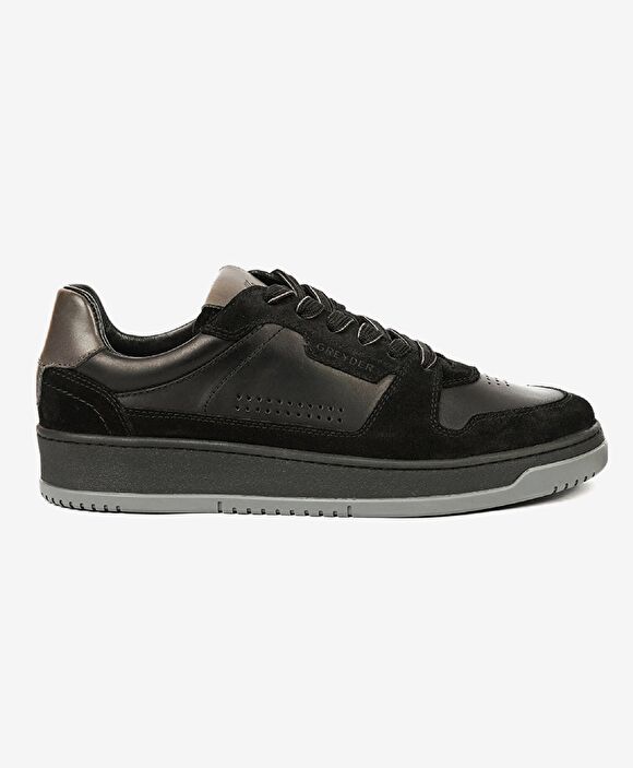 Erkek Siyah Hakiki Deri Sneaker Ayakkabı