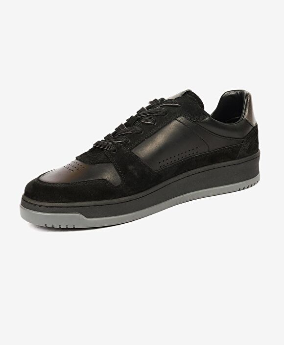 Erkek Siyah Hakiki Deri Sneaker Ayakkabı